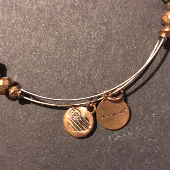 Alex and Ani Gold Tone Beaded Metallic Bracelet - Picture 2 of 2